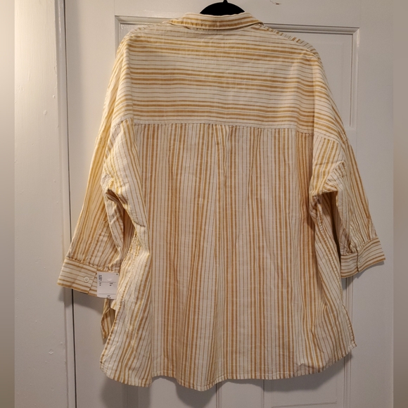 NWT French Connection Women's Striped Long Sleeve Cotton Shirt XXL - Picture 7 of 7